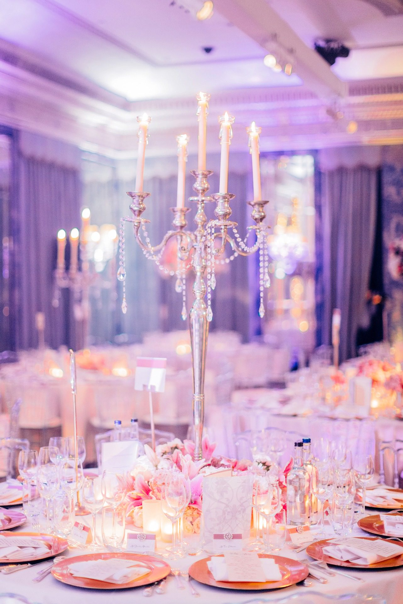 Wedding Candleholder at the Dorchester Hotel in London